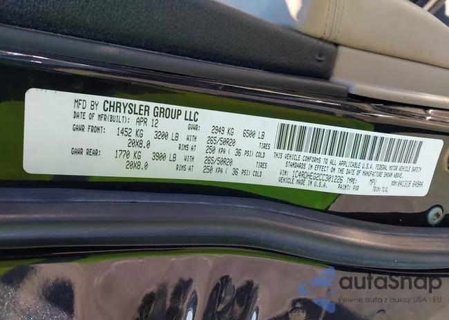 1C4RDHEG2CC301226: 43477977