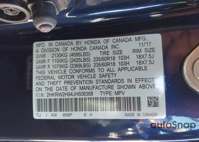 2HKRW2H94JH608368: 43477170