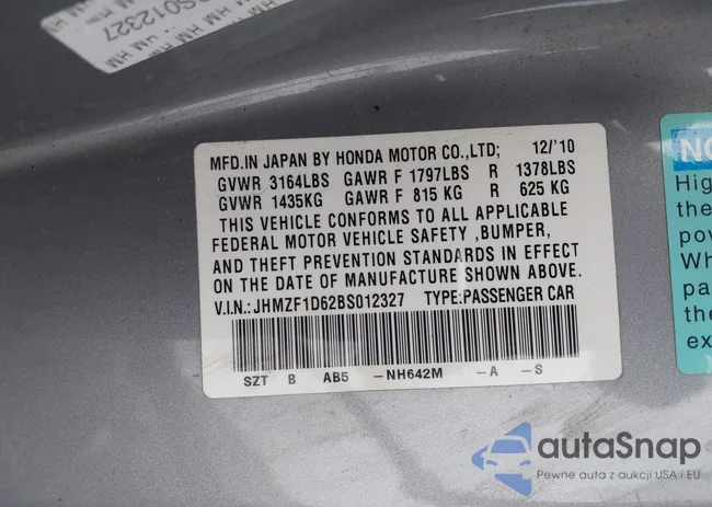 JHMZF1D62BS012327: 43477202