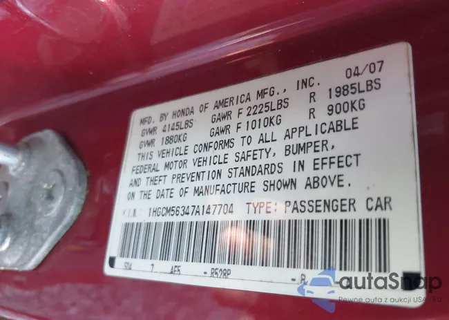 1HGCM56347A147704: 43477278