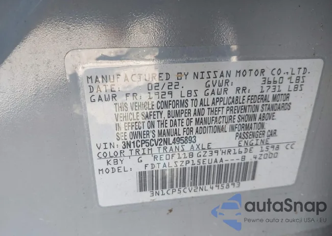 3N1CP5CV2NL495893: 43477310