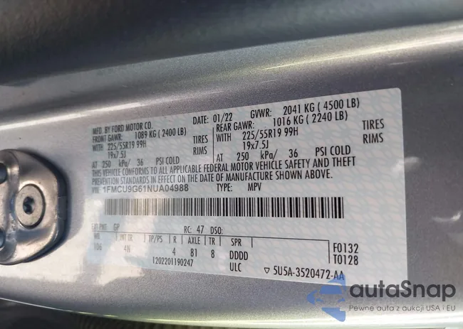 1FMCU9G61NUA04988: 43478467