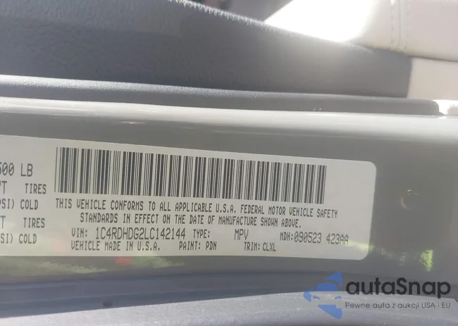 1C4RDHDG2LC142144: 43478547