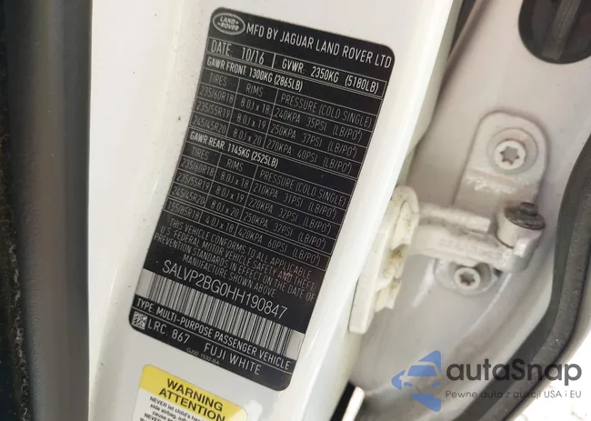 SALVP2BG0HH190847: 43478566