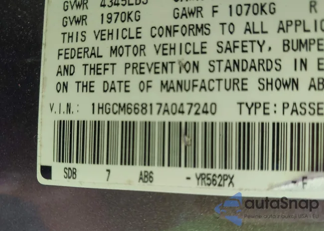 1HGCM66817A047240: 43478624