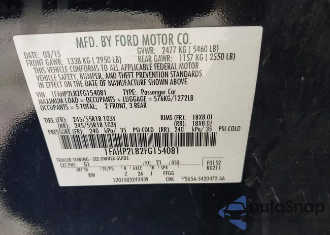 1FAHP2L82FG154081: 43478653