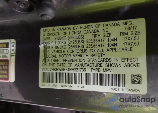 2HKRW6H34HH221736: 43478715