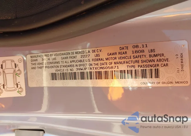 3VWJP7ATXCM605871: 43478058