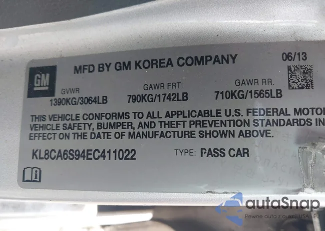 KL8CA6S94EC411022: 43478062
