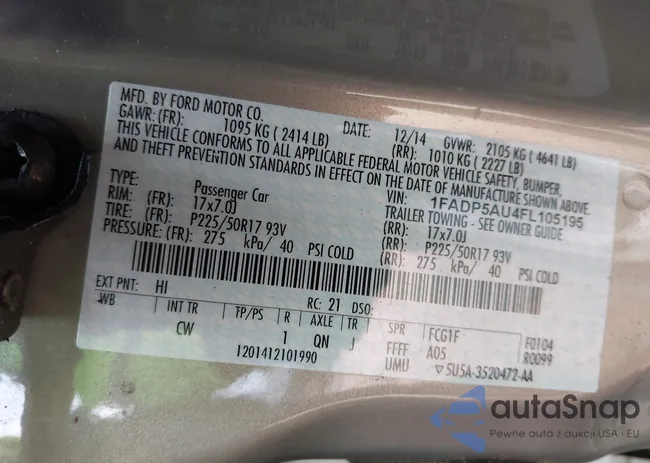 1FADP5AU4FL105195: 43478191