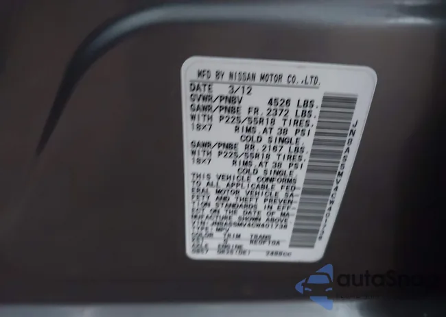 JN8AS5MV4CW401736: 43478247