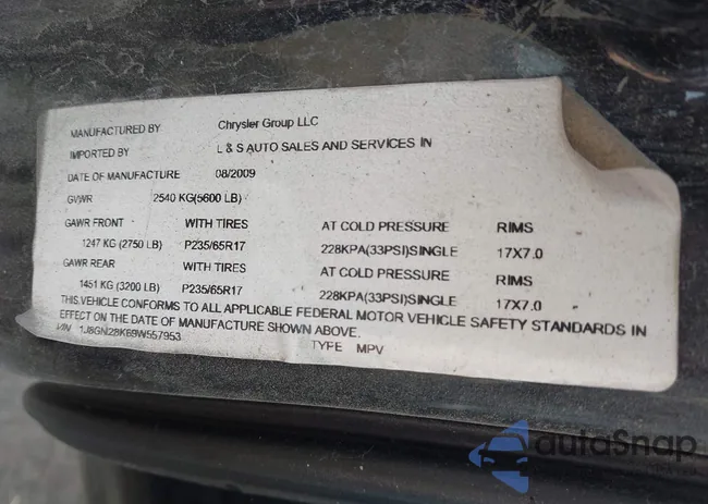 1J8GN28K69W557953: 43478281