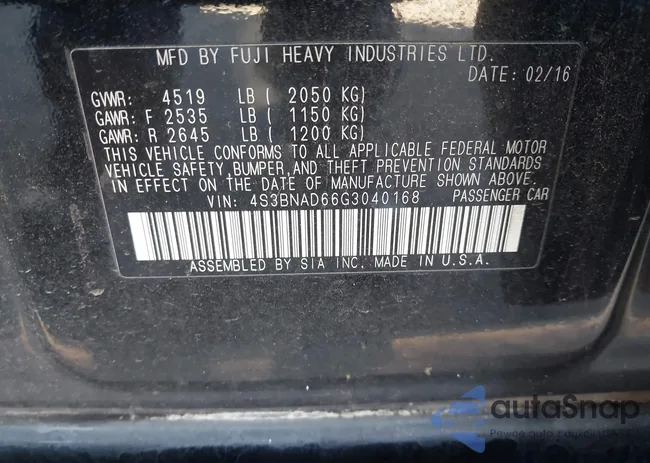 4S3BNAD66G3040168: 43478330