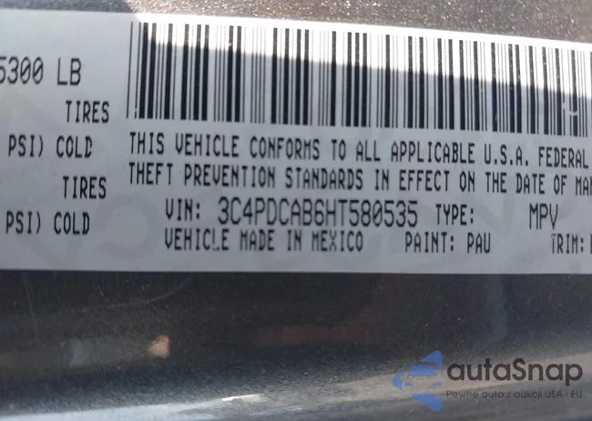 3C4PDCAB6HT580535: 43478357