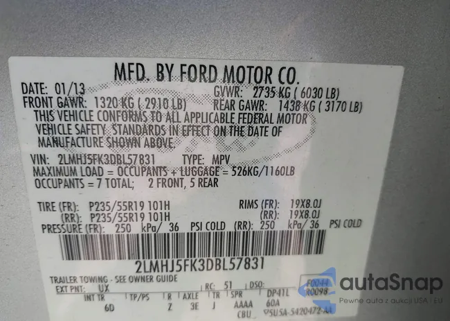 2LMHJ5FK3DBL57831: 43479500