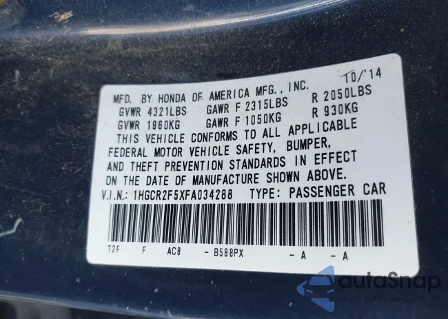 1HGCR2F5XFA034288: 43479664