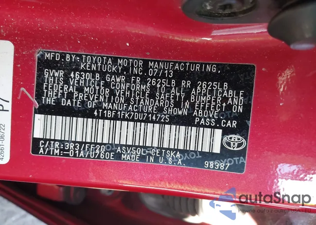 4T1BF1FK7DU714725: 43479690