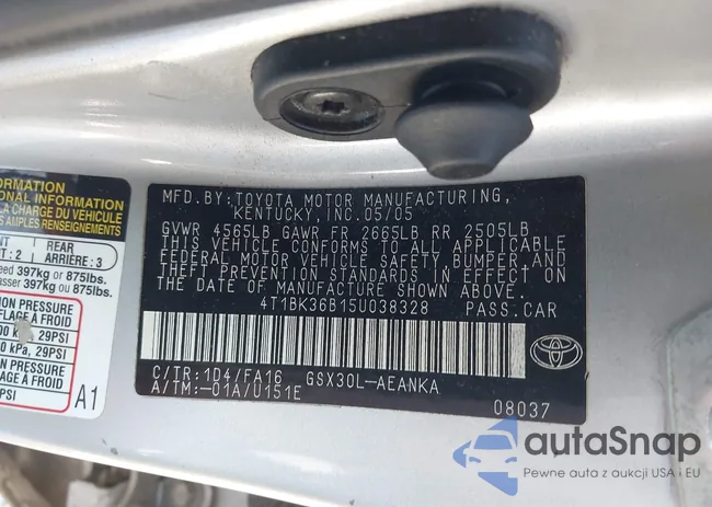 4T1BK36B15U038328: 43479735