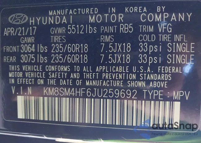 KM8SM4HF6JU259692: 43479861