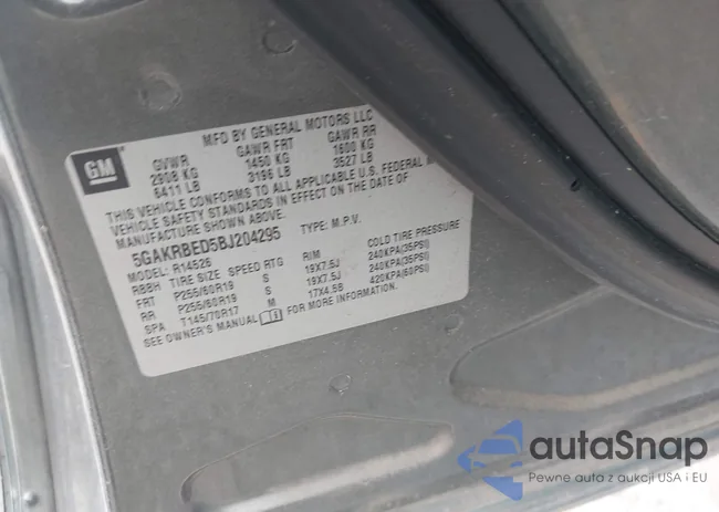 5GAKRBED5BJ204295: 43479942