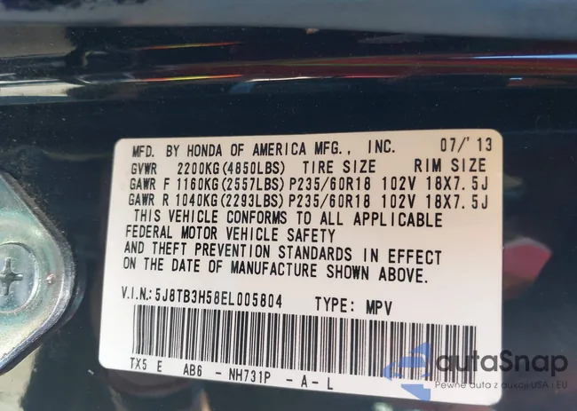 5J8TB3H58EL005804: 43479347