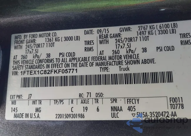 1FTEX1C82FKF05771: 43480468