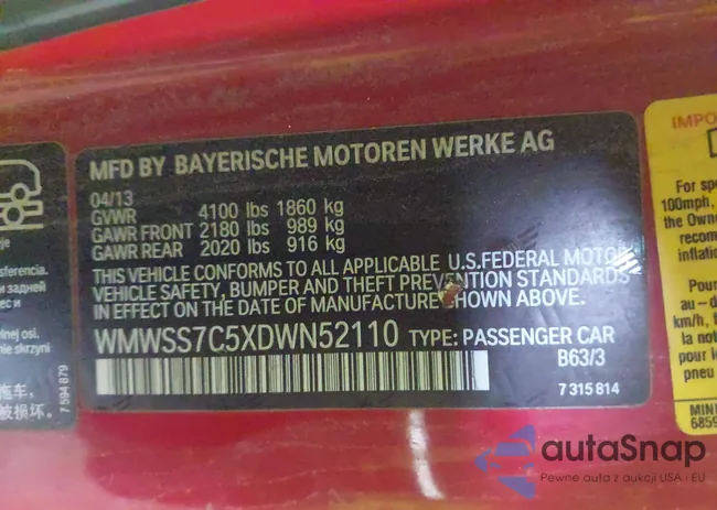 WMWSS7C5XDWN52110: 43480659