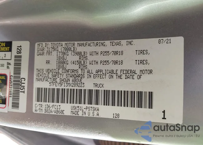 5TFEY5F13MX289223: 43480671