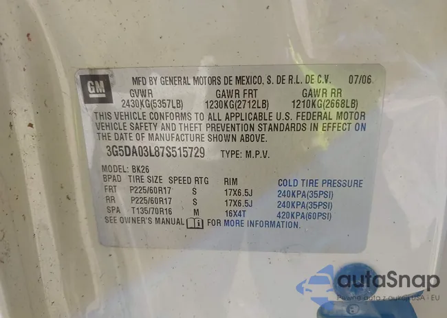 3G5DA03L87S515729: 43480675