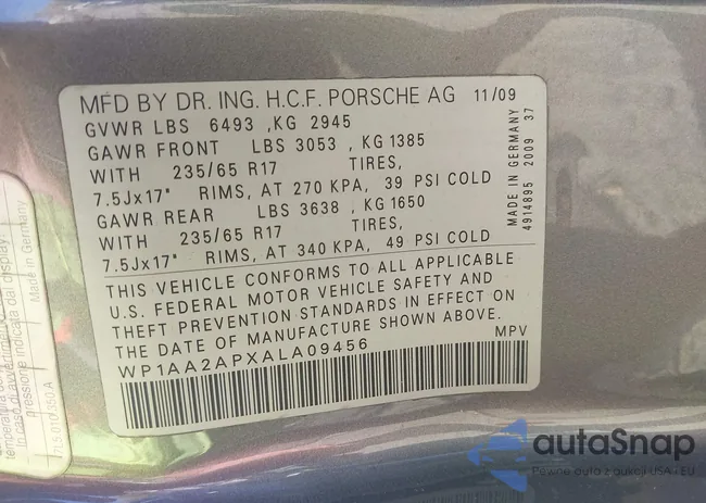 WP1AA2APXALA09456: 43480691