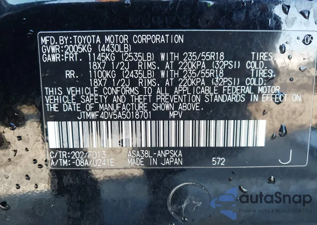 JTMWF4DV5A5018701: 43480703