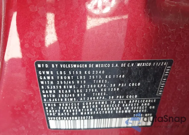 3VVCB7AX9RM230725: 43480797