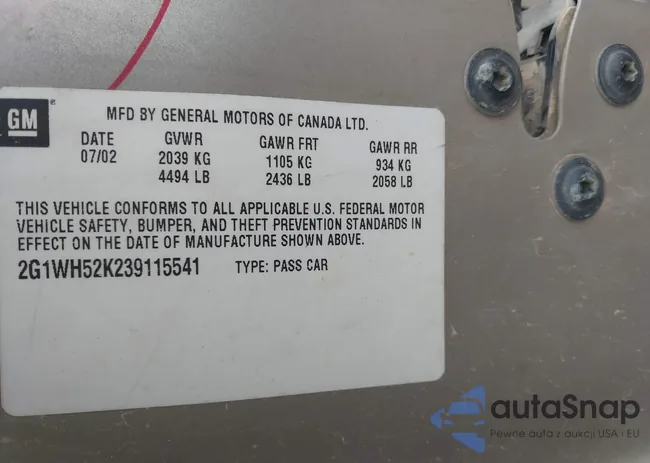 2G1WH52K239115541: 43480839