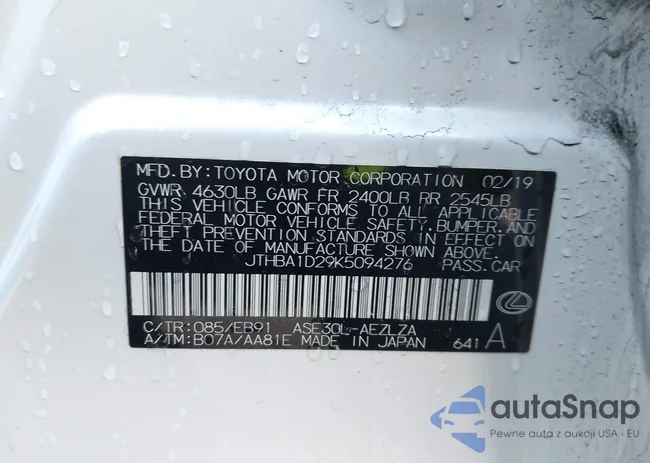 JTHBA1D29K5094276: 43480845