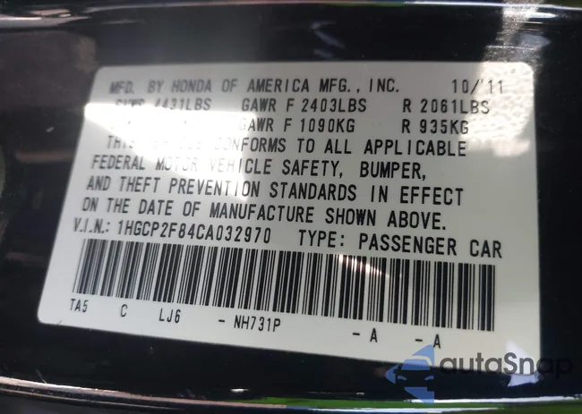 1HGCP2F84CA032970: 43480848