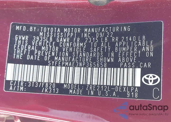 5YFEPMAE3NP365658: 43480894