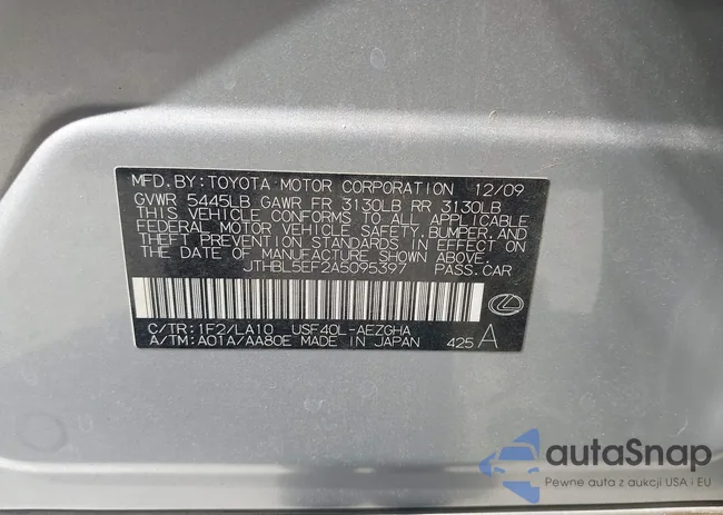 JTHBL5EF2A5095397: 43480901