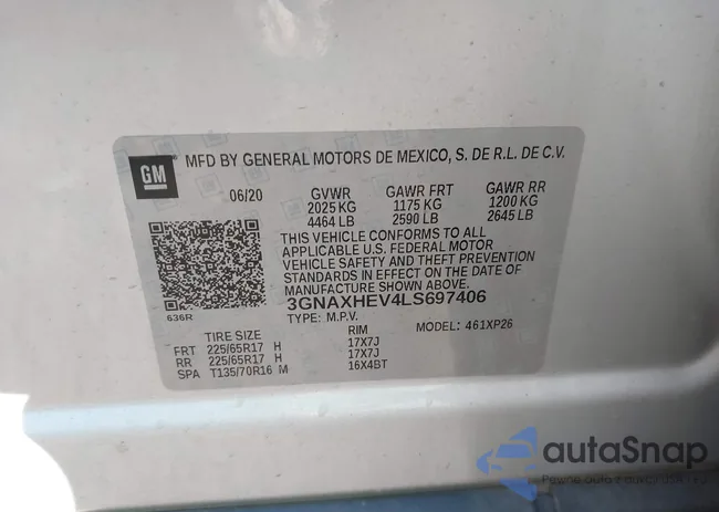 3GNAXHEV4LS697406: 43480914