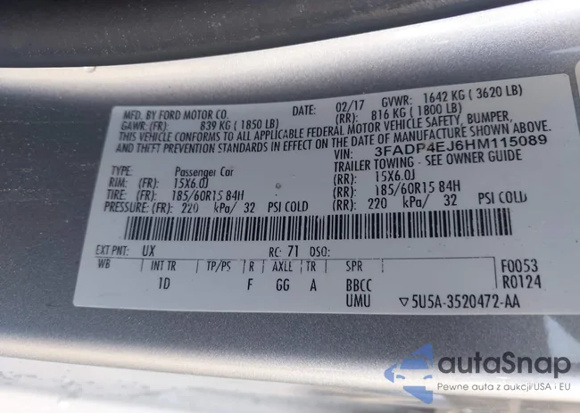 3FADP4EJ6HM115089: 43480930