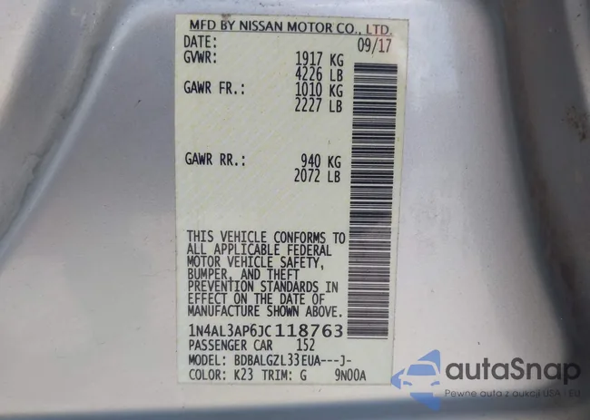 1N4AL3AP6JC118763: 43481023