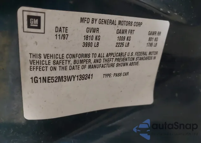 1G1NE52M3WY139241: 43480337