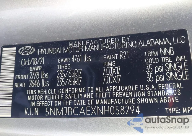 5NMJBCAEXNH058294: 43481466