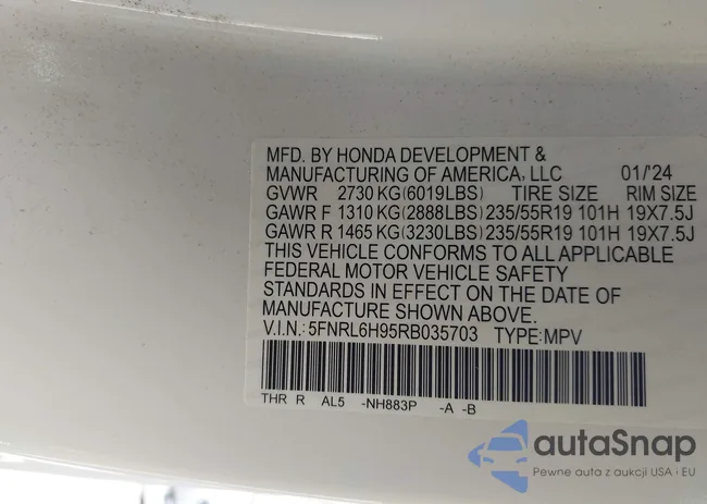 5FNRL6H95RB035703: 43481478