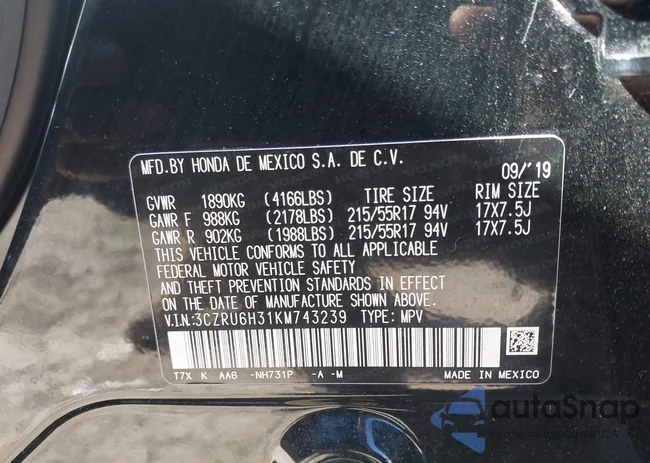 3CZRU6H31KM743239: 43481612