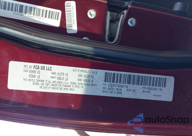 2C3CDXCT4KH607702: 43481663