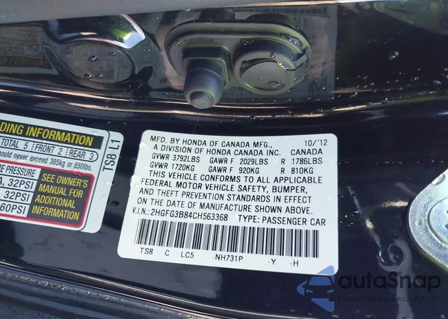 2HGFG3B84CH563368: 43481790