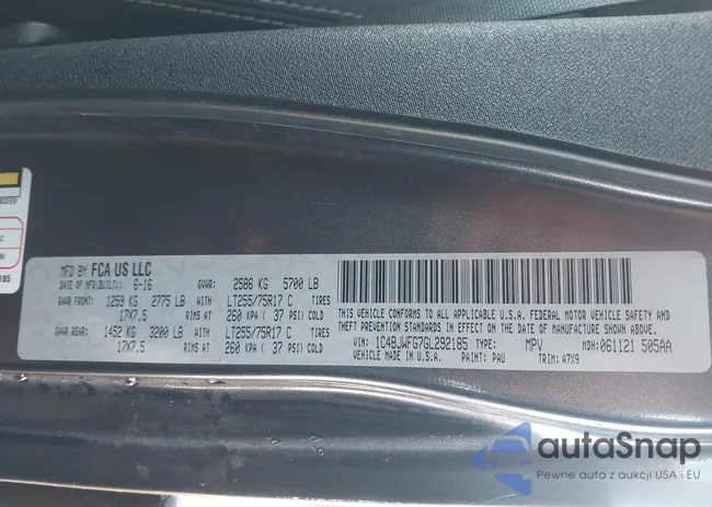 1C4BJWFG7GL292185: 43481792