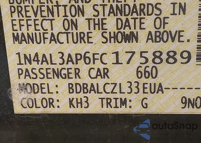 1N4AL3AP6FC175889: 43481938