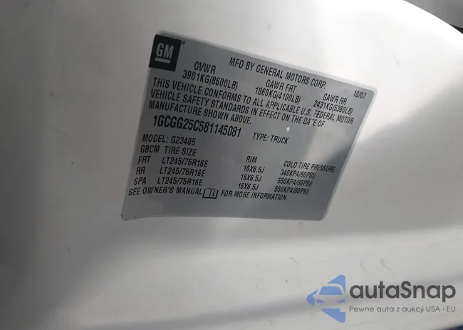 1GCGG25C581145081: 43481953