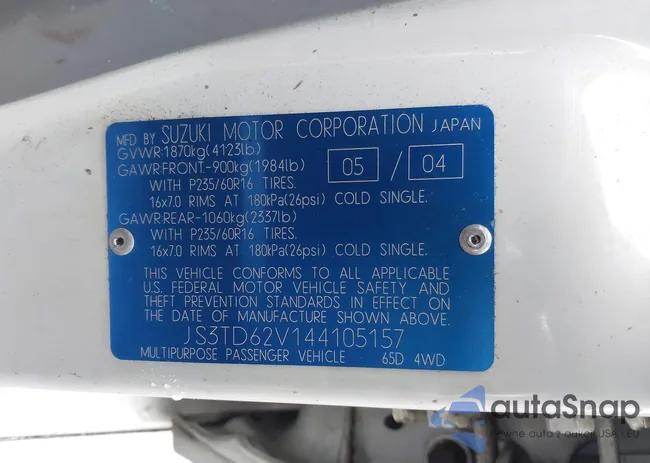 JS3TD62V144105157: 43481153